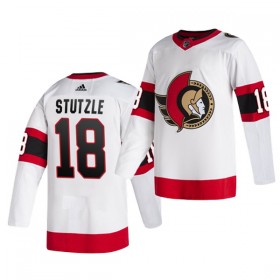 Ottawa Senators tröja Tim Stutzle 18 Adidas Vit Authentic - NHL Tröjor Herr